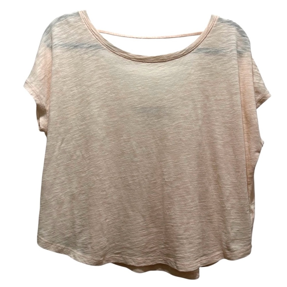 Athleta Semi-Sheer Peach Boxy Crop Top - Medium